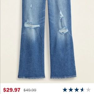 Distressed wide leg cropped jeans